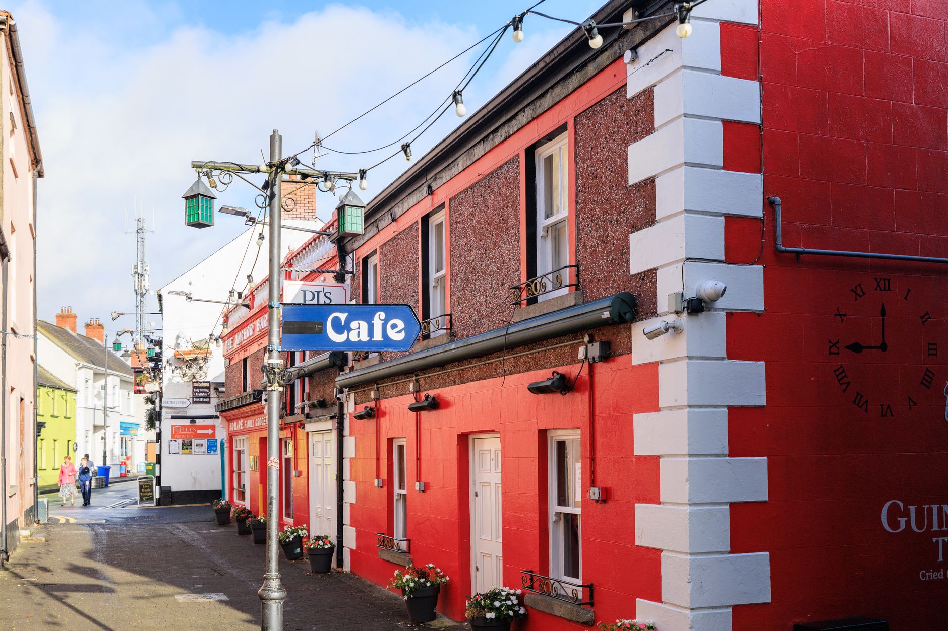A traditional Irish village pub exterior in the countryside